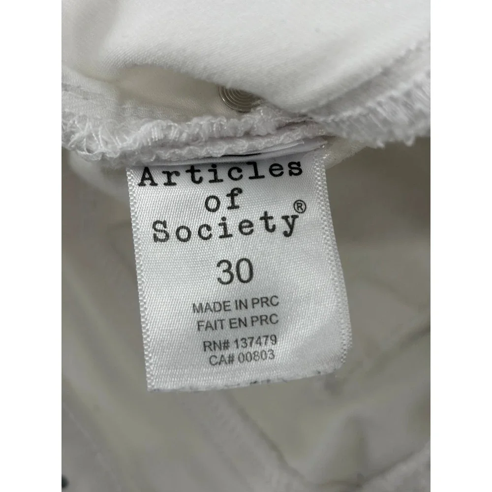 Articles of Society, White Sateen Ankle Skinny Jegging Jeans, Women's Size 30‎
